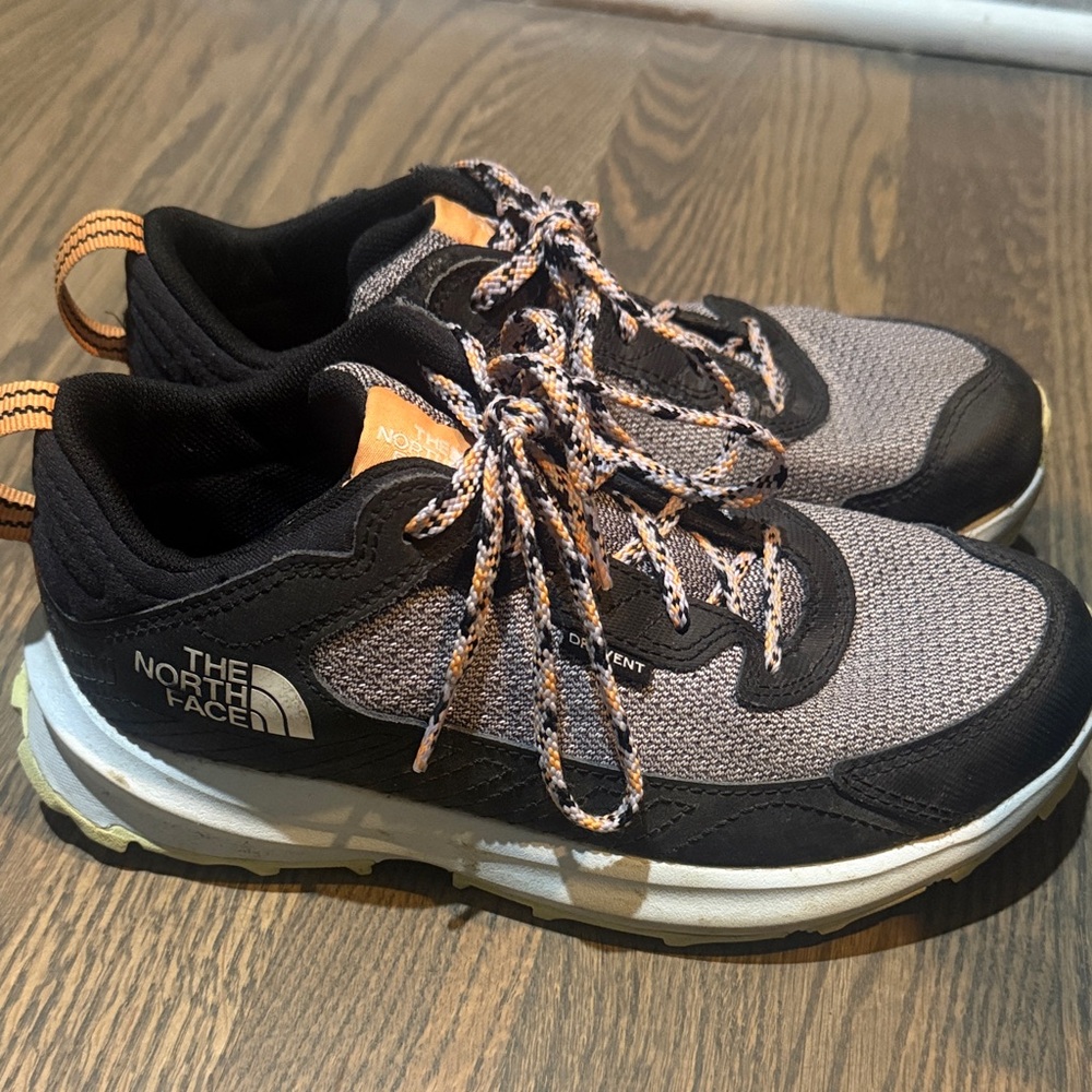 The North Face Black and Gray waterproof hiking shoes